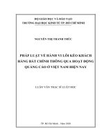 Pháp luật về hành vi lôi kéo khách hàng bất chính thông qua hoạt động quảng cáo ở việt nam hiện nay 