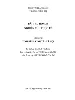 BÀI THU HOẠCH NGHIÊN cứu THỰC tế nội DUNG TÌNH HÌNH KINH tế   xã hội tại nghệ an 
