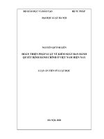 Hoàn thiện pháp luật về kiểm soát ban hành quyết định hành chính ở Việt Nam hiện nay