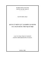 Quản lý nhân lực tại Khối Vận hành của Ngân hàng TMCP Quân đội