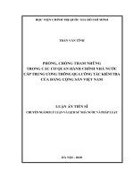 PHÕNG, CHỐNG THAM NHŨNG TRONG CÁC CƠ QUAN HÀNH CHÍNH NHÀ NƢỚC CẤP TRUNG ƢƠNG THÔNG QUA CÔNG TÁC KIỂM TRA CỦA ĐẢNG CỘNG SẢN VIỆT NAM