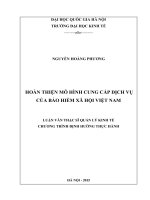 Hoàn thiện mô hình cung cấp dịch vụ của bảo hiểm xã hội việt nam 