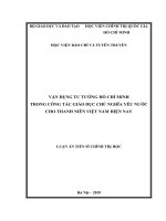 Luận án tiến sĩ chính trị học  vận dụng tư tưởng hồ chí minh trong công tác giáo dục chủ nghĩa yêu nước cho thanh niên việt nam hiện nay 