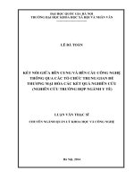 Kết nối giữa bên cung và bên cầu công nghệ thông qua các tổ chức trung gian để thương mại hóa các kết quả nghiên cứu (nghiên cứu trường hợp ngành y tế) 