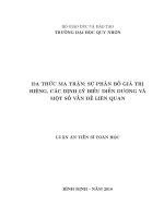 Luận án tiến sĩ toán học  đa thức ma trận   sự phân bố giá trị riêng, các định lý biểu diễn dương và một số vấn đề liên quan 