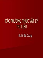 CÁC PHƯƠNG THỨC vật lý TRỊ LIỆU , ĐH Y DƯỢC TP HCM