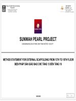 Biện pháp giàn giáo bao che tầng 13 đến tầng 18 dự án Sunwah Pearl