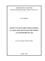 Hành vi sử dụng điện thoại di động của học sinh trung học phổ thông tại thành phố hà nội 