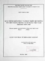 Quá trình khôi phục và phát triển hệ thống tổ chức Đảng trong cách mạng Việt Nam thời kỳ 1939 - 1945