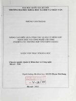 Nâng cao hiệu quả công tác quản lý nhân lực khoa học và công nghệ cấp tỉnh   Nghiên cứu trường hợp tỉnh Kiên Giang