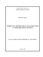 Nghiên cứu mô hình thuật toán phân tích tổng hợp tiếng nói MELP 