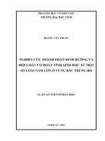Luận án tiến sĩ hóa học  nghiên cứu thành phần dinh dưỡng và hợp chất có hoạt tính sinh học từ một số loài nấm lớn ở vùng bắc trung bộ 