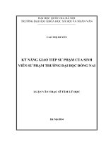 Kỹ năng giao tiếp sư phạm của sinh viên sư phạm trường đại học đồng nai  
