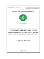 Luận án tiến sĩ sinh học  nghiên cứu một số đặc điểm sinh học, sinh thái của quần thể loài chim yến tổ trắng aerodramus fuciphagus (thunberg, 1812) trong điều kiện tự nhiên t 