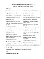 NỘI DUNG KIẾN THỨC TIẾNG ANH 4 TUẦN 22