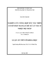 Luận án tiến sĩ khoa học  nghiên cứu tổng hợp xúc tác trên cơ sở oxit mangan để xử lý VOC ở nhiệt độ thấp 