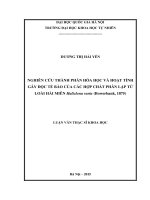 Nghiên cứu thành phần hóa học và hoạt tính gây độc tế bào của các hợp chất phân lập từ loài hải miên haliclona varia (bowerbank, 1875) 