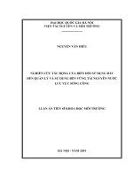 Nghiên cứu tác động của biến đổi sử dụng đất đến quản lý và sử dụng bền vững tài nguyên nước lưu vực sông Công