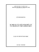 Luận án tiến sĩ toán học  sự hội tụ của dãy hàm hữu tỷ và chuỗi lũy thừa hình thức 