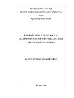 Khó khăn tâm lý trong học tập của sinh viên năm thứ nhất khoa Giáo dục - Học viện Quản lý Giáo dục