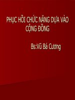 PHỤC hồi CHỨC NĂNG dựa vào CỘNG ĐỒNG, ĐH Y DƯỢC TP HCM