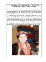 BÀI VIẾT về tấm GƯƠNG học tập và làm THEO tư TƯỞNG, đạo đức, PHONG CÁCH hồ CHÍ MINH