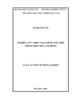 Luận án tiến sĩ nông nghiệp  nghiên cứu chọn tạo giống dâu mới thích hợp cho lâm đồng 