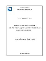 Luận văn thạc sĩ kế toán  xây dựng mô hình kế toán chi phí chất lượng tại công ty cổ phần gạch men cosevco 