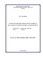 Luận án tiến sĩ khoa học giáo dục  dạy học ngành công nghệ kỹ thuật cơ điện tử dựa vào dự án ở trường đại học sư phạm kỹ thuật 