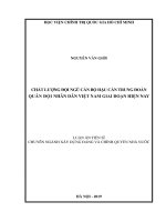 Luận án tiến sĩ  chất lượng đội ngũ cán bộ hậu cần trung đoàn quân đội nhân dân việt nam giai đoạn hiện nay 