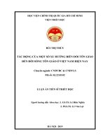 Luận án tiến sĩ triết học  tác động của một số xu hướng biến đổi tôn giáo đến đời sống tôn giáo ở việt nam hiện nay 