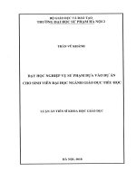 Luận án tiến sĩ khoa học giáo dục  dạy học nghiệp vụ sư phạm dựa vào dự án cho sinh viên đại học ngành giáo dục tiểu học 