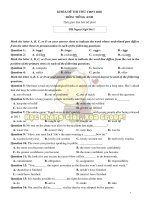 Đề thi thử tiếng anh    đh ngoại ngữ có đáp án chi tiết