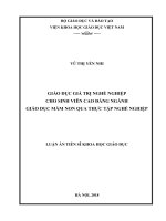Luận án tiến sĩ Khoa học giáo dục_ Giáo dục giá trị nghề nghiệp cho sinh viên cao đẳng ngành giáo dục mầm non qua thực tập nghề nghiệp