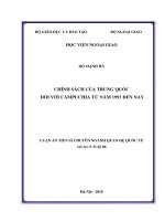 Luận án tiến sĩ quan hệ quốc tế  chính sách của trung quốc đối với campuchia từ năm 1993 đến nay 