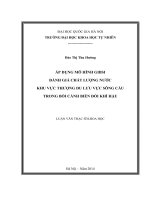 Áp dụng mô hình GIBSI đánh giá chất lượng nước khu vực thượng du lưu vực sông cầu trong bối cảnh biến đổi khí hậu 