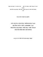 Luận án tiến sĩ giáo dục học  xây dựng chương trình đạo tạo hướng dẫn viên aerobic tại trường đại học thể dục thể thao TP  hồ chí minh 