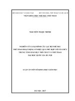 Luận án tiến sĩ khoa học giáo dục  nghiên cứu loại hình câu lạc bộ thể dục thể thao hoạt động có hiệu quả phù hợp với tổ chức trung tâm giáo dục thể chất và thể t 