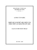 Luận án tiến sĩ kỹ thuật  thiết kế cơ sở dữ liệu phân tán theo tiếp cận khai phá dữ liệu 