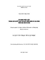 Áp dụng pháp luật trong giải quyết các vụ án về hôn nhân và gia đình trên địa bµn hà nội 