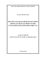 Luận án tiến sĩ lịch sử  phát huy giá trị gia đình truyền thống trong xây dựng gia đình văn hóa ở vùng đồng bằng sông hồng hiện nay 
