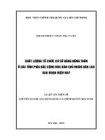 Luận án tiến sĩ  chất lượng tổ chức cơ sở đảng nông thôn ở các tỉnh phía bắc cộng hòa dân chủ nhân dân lào giai đoạn hiện nay 