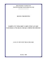 Luận án tiến sĩ kỹ thuật hóa học  nghiên cứu tổng hợp và biến tính vật liệu nanosilica ứng dụng cho quá trình thu hồi dầu 