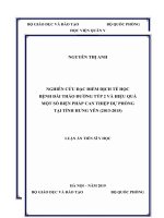 Luận án tiến sĩ y học  nghiên cứu đặc điểm dịch tễ học bệnh đái tháo đường týp 2 và hiệu quả một số biện pháp can thiệp dự phòng tại tỉnh hưng yên (2013 2015) 