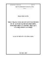 Luận án tiến sĩ y tế công cộng  thực trạng tăng huyết áp ở người dân từ 45 64 tuổi tại huyện điện biên, tỉnh điện biên và chi phí   hiệu quả của biện pháp can thiệp 