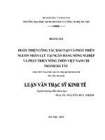 Luận văn thạc sỹ - Hoàn thiện công tác đào tạo và phát triển nguồn nhân lực tại Ngân hàng Nông nghiệp và Phát triển Nông thôn Việt Nam - Chi nhánh Hà Tây
