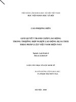 Giải quyết tranh chấp lao động trong trường hợp NLĐ bị sa thải theo pháp luật việt nam hiện nay