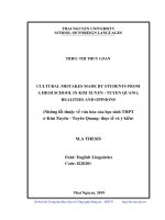 ngôn ngữ anh những lỗi thuộc về văn hóa của học sinh THPT ở kim xuyên, tuyên quang   thực tế và ý kiến 