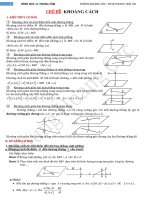 Khoảng cách và phân loại các dạng trong đề thi