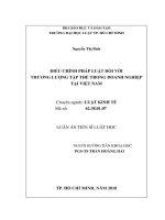 Luận án tiến sĩ luật học  điều chỉnh pháp luật đối với thương lượng tập thể trong doanh nghiệp tại việt nam 